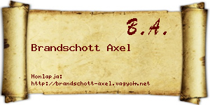 Brandschott Axel névjegykártya